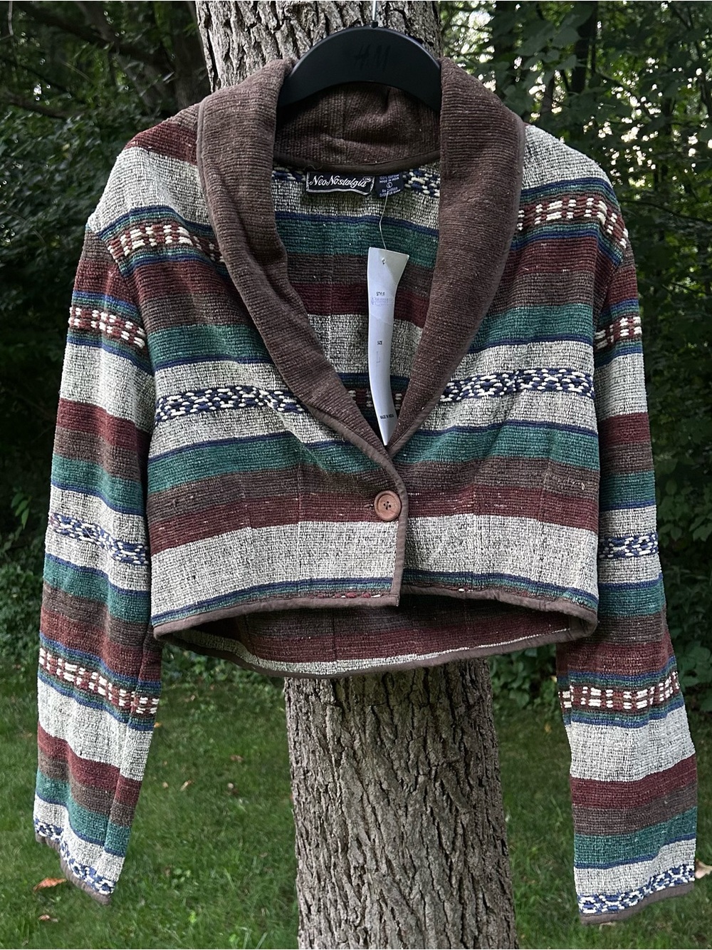 Y2K Deadstock Neo Nostalgia Tapestry Cropped Jacket